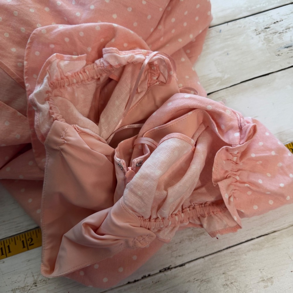 Gal Meets Glam Dress Women 8 Polka Dot Cottagecore Feminine Romantic Linen Blend - Picture 10 of 15